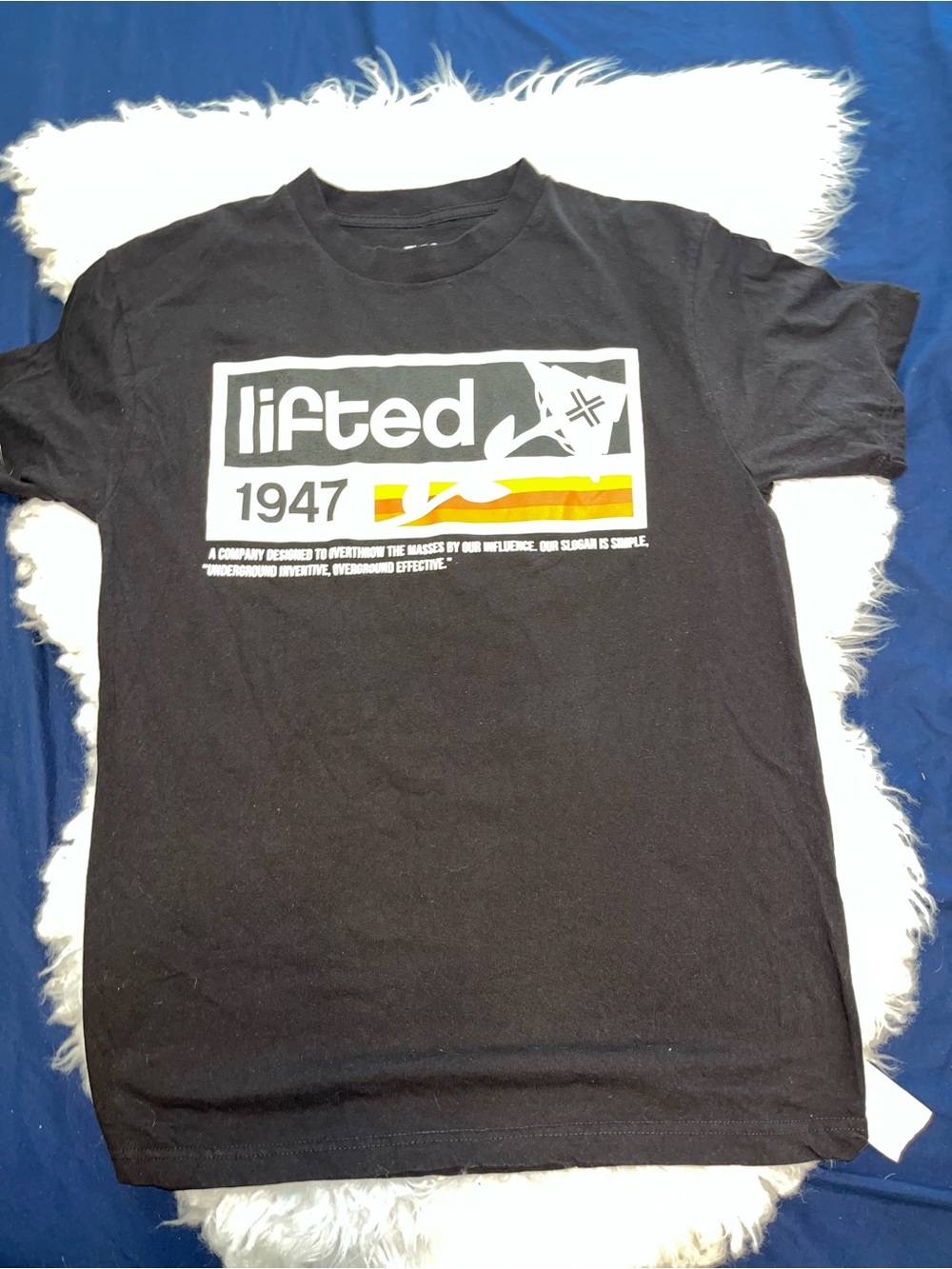 Lrg Black Graphic Tee with White and Yellow Logo